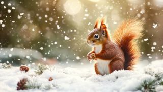 Eichhörnchen im Schnee